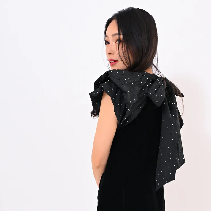 ※断捨離のためお値下げ an ブラックドット柄オフショルダードレス　美品 ANDRESD』ドレス特集 フェミニンなドット柄アイテム | ショップ
