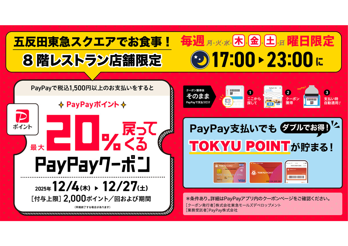 飲食店限定PayPayクーポン
