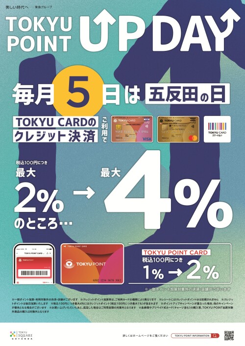 【TOKYU POINT】毎月2回ポイントアップデー!