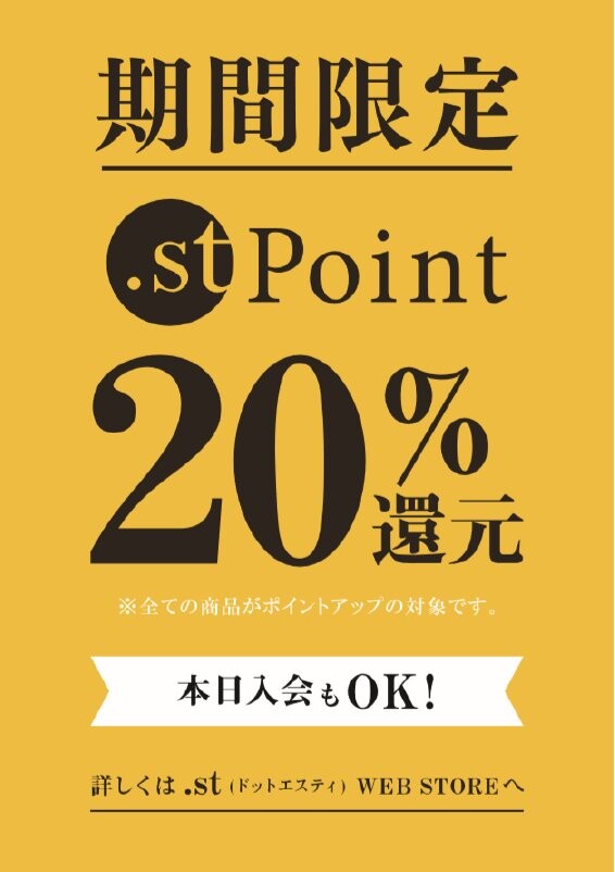 .stポイント20％還元開催中！